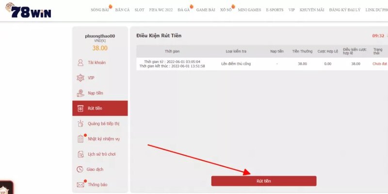 Hướng dẫn rút tiền thưởng từ tựa game bài